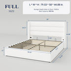 ALLEWIE Queen Size Lift Up Storage Bed with Wingback Headboard