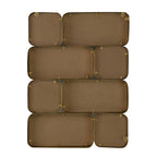 32 Inch Luxury Wall Decor Mirror, 8 Gold Finished Curved Metal Frames