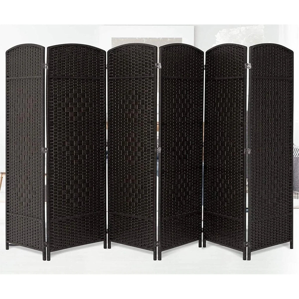 Room Divider 6 FT Tall Weave Fiber Freestanding Privacy Screen Folding Screen
