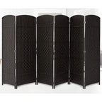 Room Divider 6 FT Tall Weave Fiber Freestanding Privacy Screen Folding Screen