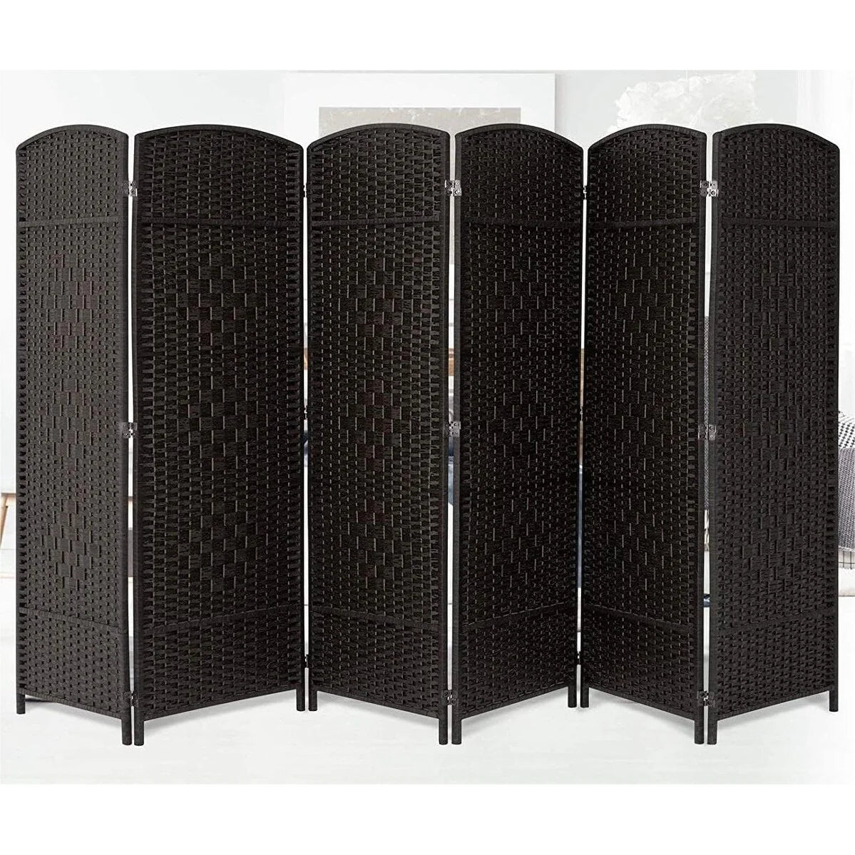Room Divider 6 FT Tall Weave Fiber Freestanding Privacy Screen Folding Screen