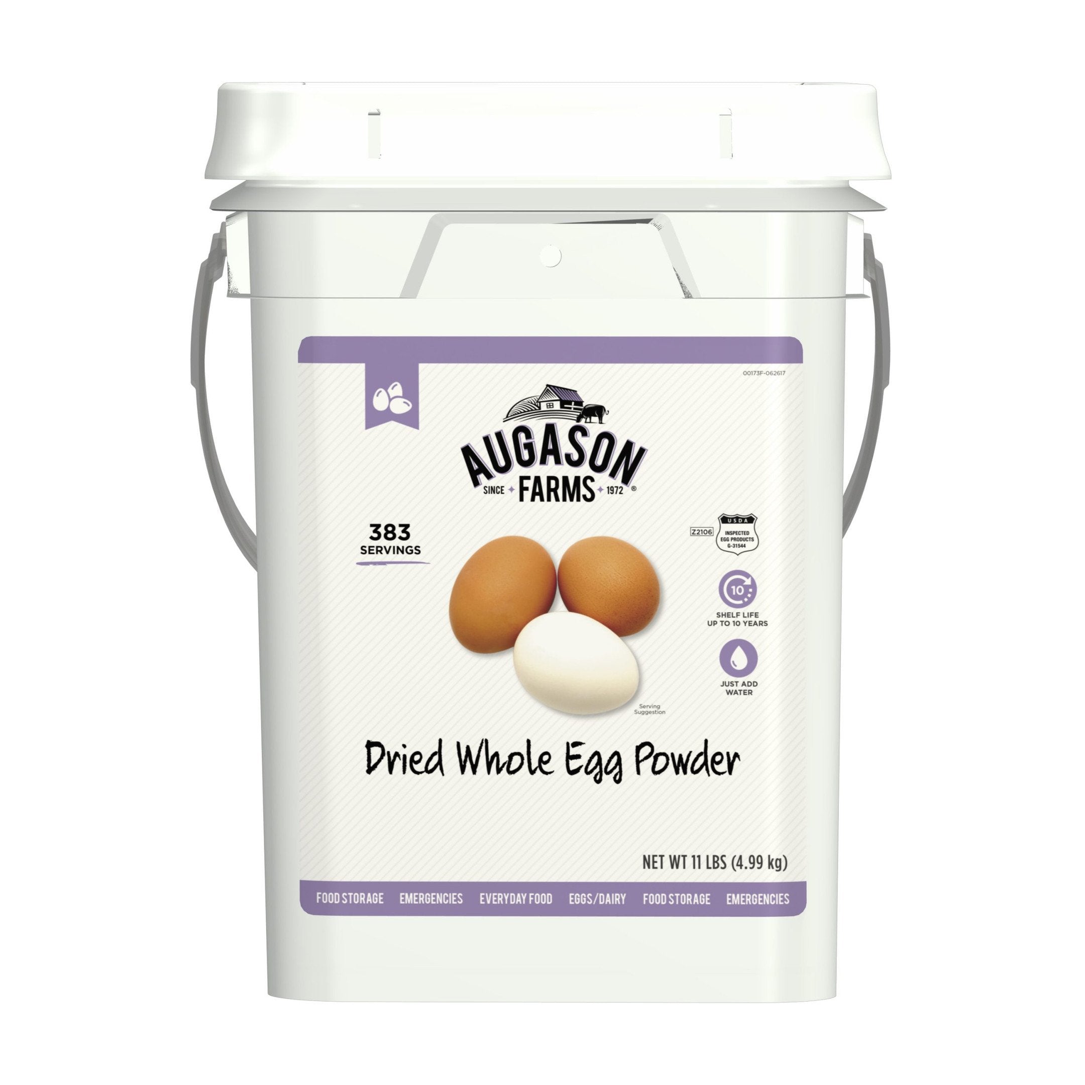 Whole Egg Powder Emergency Food Supply 11 Pound 4-Gallon Pail 383 Servings