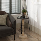 COZAYH Pedestal Small Drinking Table, Farmhouse Tray Top End Table, Distressed Finish, Traditional