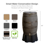 RTS Home Accents 50-Gallon Rain Barrel with Brass Spigot