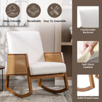 Living room Comfortable rocking chair living room chair Armchair Upholstered Tall Back Accent Glider Rocker