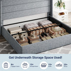 ALLEWIE Queen Size Lift Up Storage Bed with Wingback Headboard