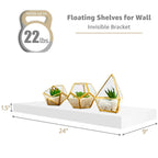 Sorbus Floating Wall Shelves Wood Wall Mounted Decor for Books and Storage with Invisible brackets - Set of 3
