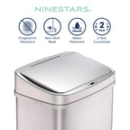 NINESTARS 13 Gallon Touchless Motion Sensor Trash Can
