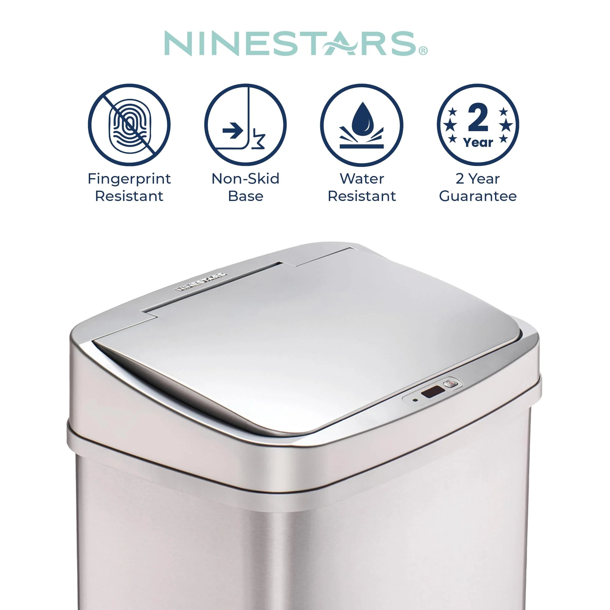NINESTARS 13 Gallon Touchless Motion Sensor Trash Can