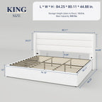 ALLEWIE Queen Size Lift Up Storage Bed with Wingback Headboard