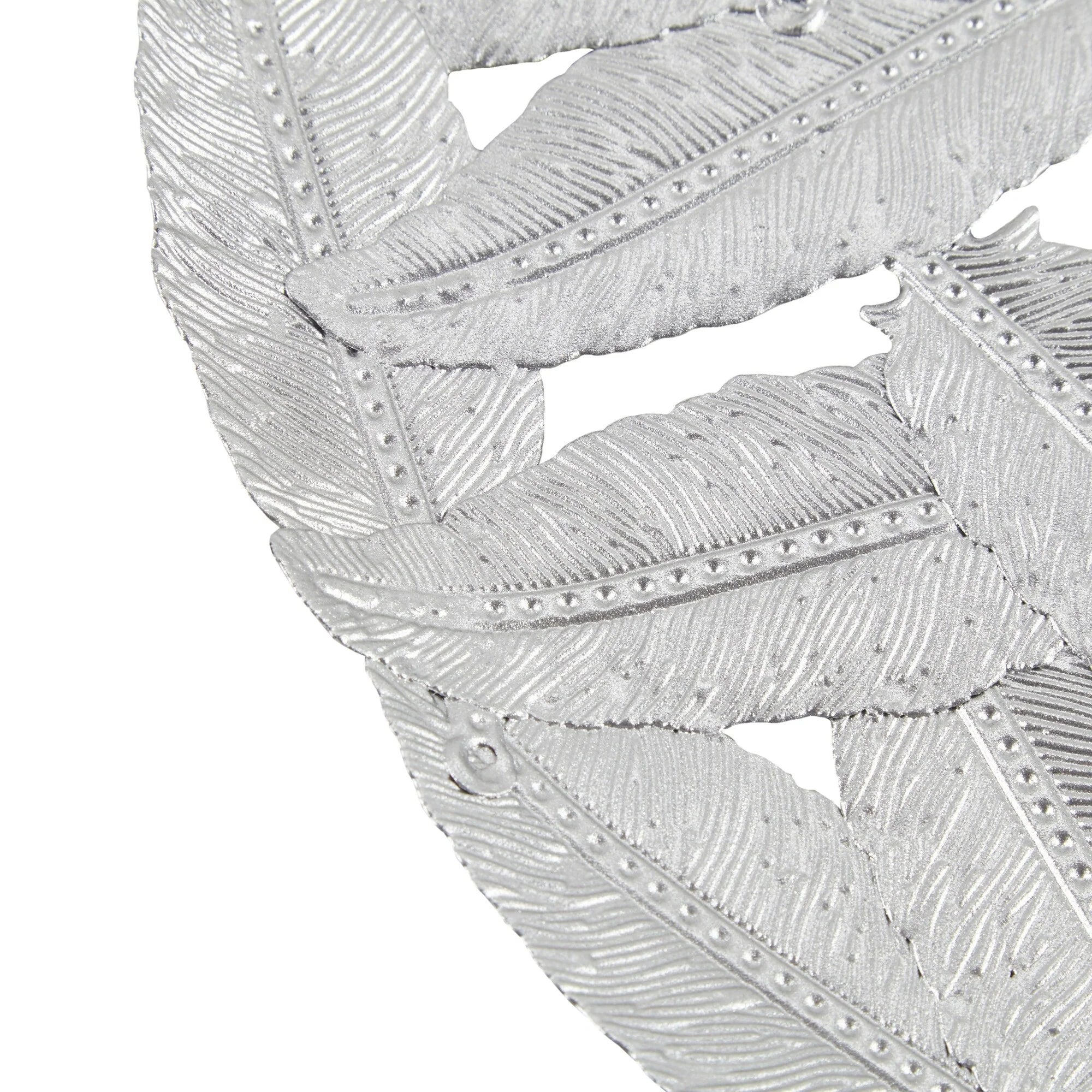 Madison Park Rosalie Textured Feather 3-piece Metal Disc Wall Decor Set