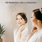 Full Length Mirror with Stand, Floor Mirror with Aluminum Alloy Frame for Bedroom, Standing Full Body Mirror for Wall, Cloakroom