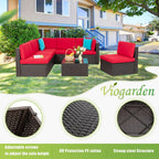 VONGRASIG 5 Piece All-Weather Patio Furniture Set with Ottoman