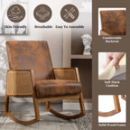 Living room Comfortable rocking chair living room chair Armchair Upholstered Tall Back Accent Glider Rocker
