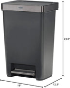 Rubbermaid Premier Series III Step-On 13 Gallon Trash Can for Home and Kitchen