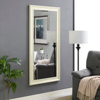 Tall Mirror Full Body Oversized Mirror Smooth Faux Wood Frame Rectangle Wall Mounted Hanging Mirror