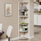 67 Tall Corner Shelf, Corner Bookshelf Bookcase Standing Shelving Unit