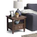 WYNDENHALL Norfolk SOLID WOOD 20 inch Wide Rectangle Transitional End Side Table - 20 inch Wide