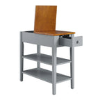 Narrow 2-Tone End Table With Usb Charging Ports For Small Space - 24.00 x 11.80 x 24.20