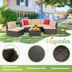 VONGRASIG 5 Piece All-Weather Patio Furniture Set with Ottoman