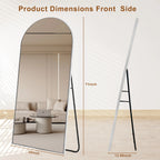 Modern Arched Full Length Aluminum Alloy Floor Mirror Standing Mirror