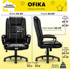 OFIKA Home Office Chair, 400LBS Big and Tall Computer Chair