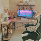 Small L Shaped Desk with Storage Shelves Corner Computer Desk