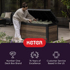 KETER Denali 200 Gallon Resin Deck Box for Outdoor Storage