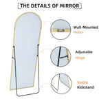 64x21 Full Length Floor Mirror with Stand Aluminum Alloy Frame,Wall-Mounted Mirror