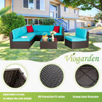 VONGRASIG 5 Piece All-Weather Patio Furniture Set with Ottoman