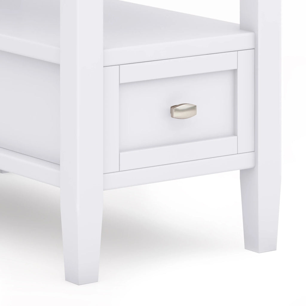 WYNDENHALL Norfolk SOLID WOOD 14 inch Wide Rectangle Transitional Narrow Side Table - 14 Inches wide