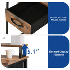 Moasis Small Computer Desk with Fabric Drawers and Monitor Stand