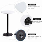 Homall Bistro Pub Table Round Bar Height Cocktail Table Metal Base MDF Top Obsidian Table with Black Leg 23.8inch Top - N/A