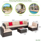 VONGRASIG 5 Piece All-Weather Patio Furniture Set with Ottoman