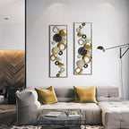 Set of 2 Modern Multi-Color Abstract Metal Wall Decor Panels