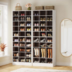 30 Pairs Tall Shoe Cabinet, 10 Tiers White Wooden Shoe Storage Rack for Closet, Entryway - 10-tier