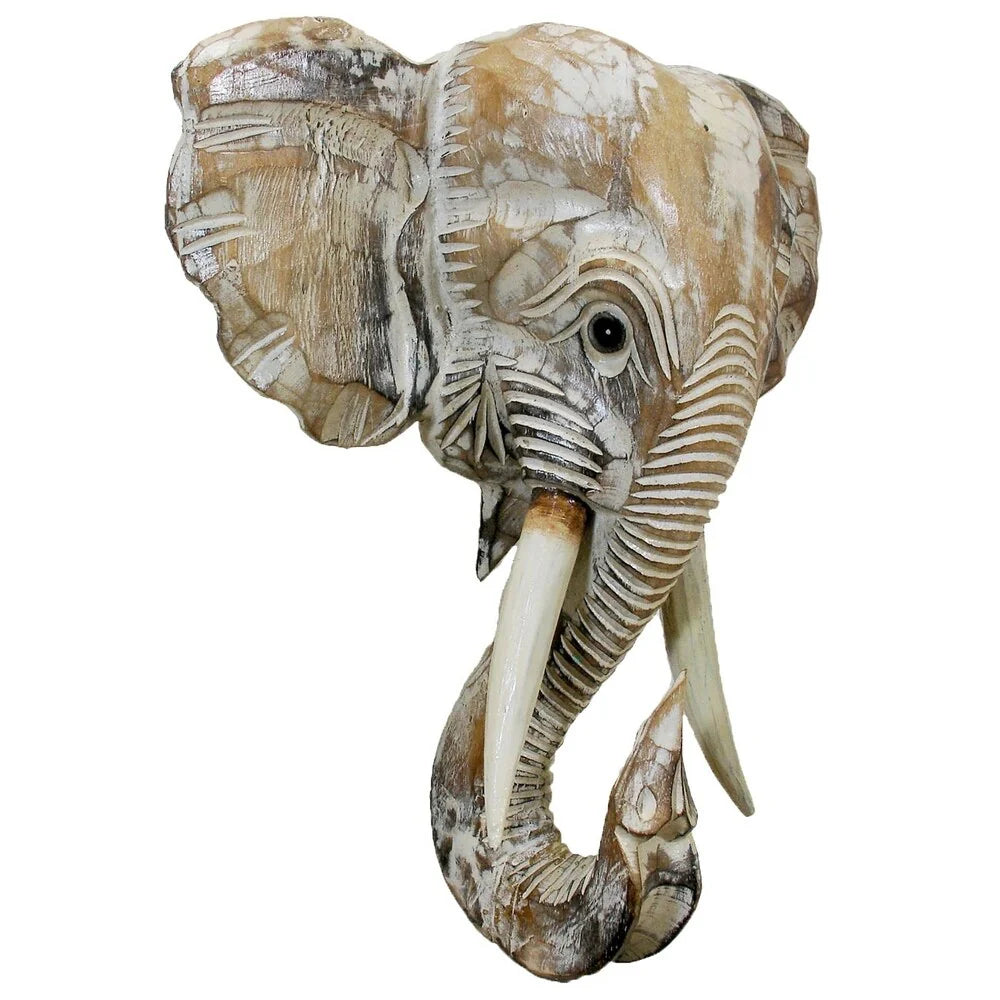 Wooden Elephant Head Wall D��cor