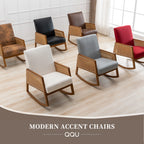 Living room Comfortable rocking chair living room chair Armchair Upholstered Tall Back Accent Glider Rocker
