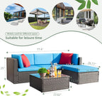 DEVOKO 5 Pieces All-Weather Patio Furniture Set with Cushions