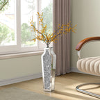 Tall Crushed Diamond Floor Vase