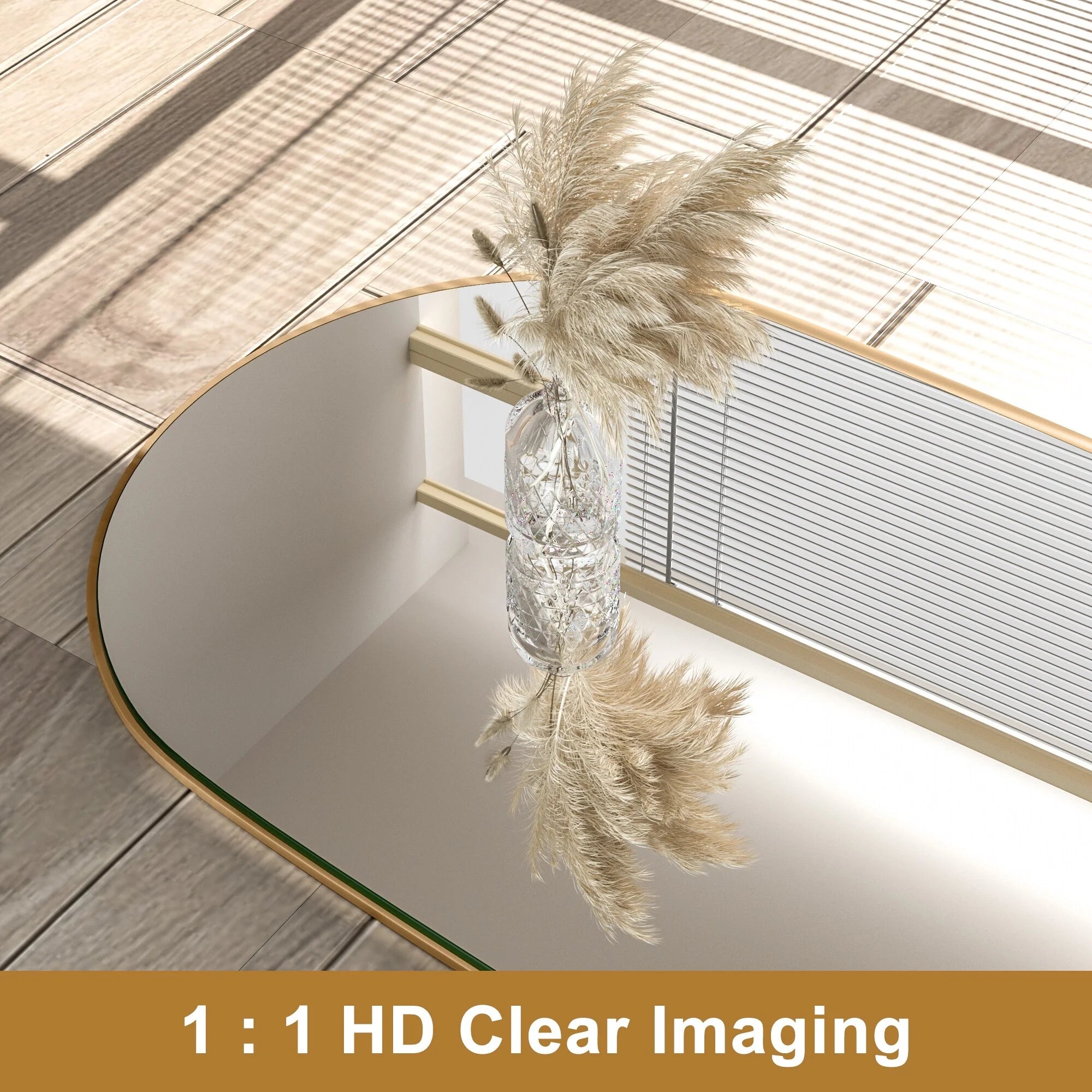 Arched Full-Length Standing Wood Floor Mirror, Wall Mirror