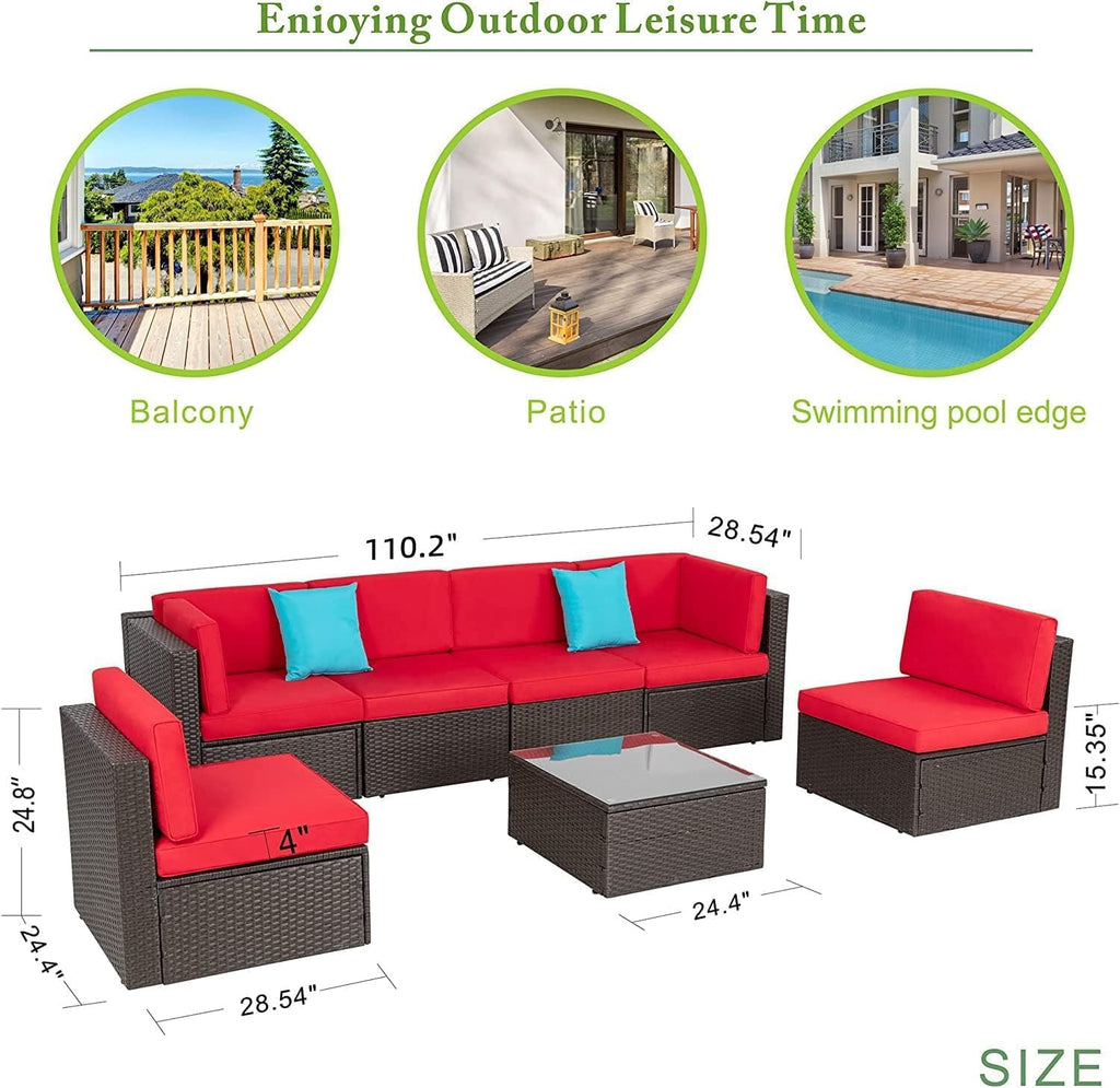 VONGRASIG 5 Piece All-Weather Patio Furniture Set with Ottoman