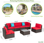 VONGRASIG 5 Piece All-Weather Patio Furniture Set with Ottoman