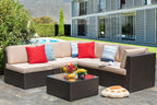 VONGRASIG 5 Piece All-Weather Patio Furniture Set with Ottoman