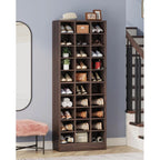 30 Pairs Tall Shoe Cabinet, 10 Tiers White Wooden Shoe Storage Rack for Closet, Entryway - 10-tier