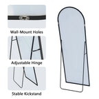 64x21 Full Length Floor Mirror with Stand Aluminum Alloy Frame,Wall-Mounted Mirror