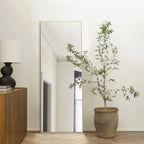 64x21 Full Length Floor Mirror with Stand Aluminum Alloy Frame,Wall-Mounted Mirror