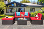 VONGRASIG 5 Piece All-Weather Patio Furniture Set with Ottoman