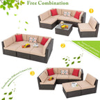 VONGRASIG 5 Piece All-Weather Patio Furniture Set with Ottoman