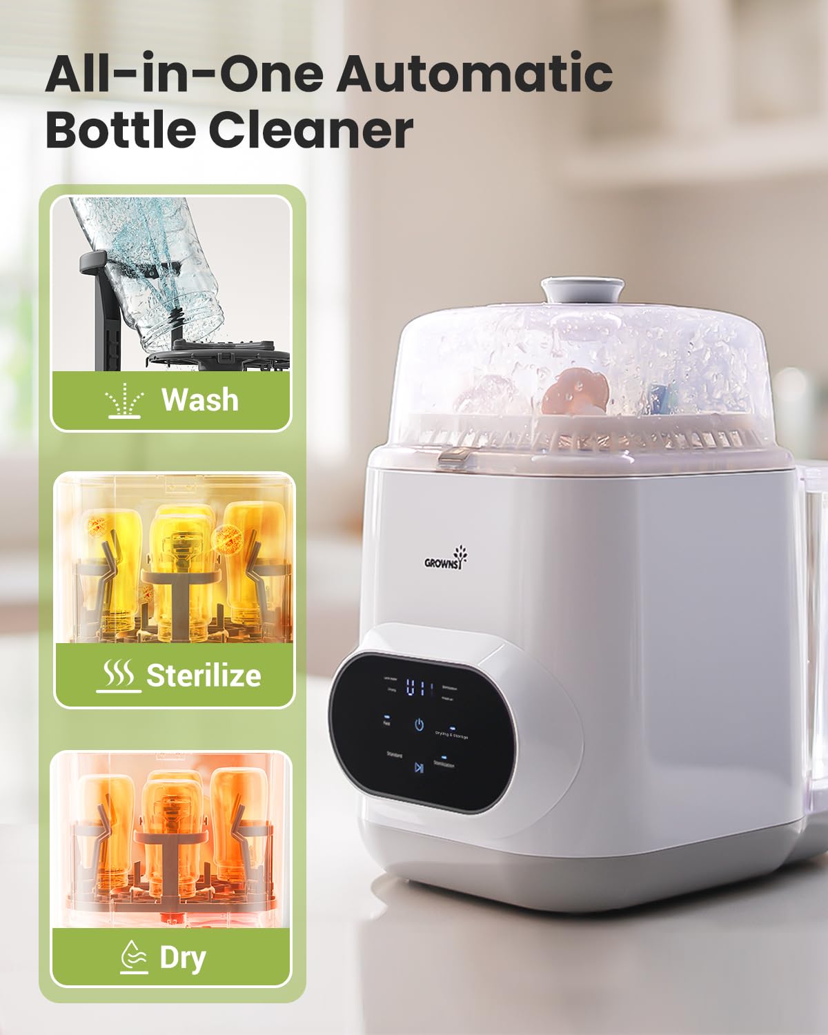 Grownsy Easeclean Bottle Washer Pro - All-in-One